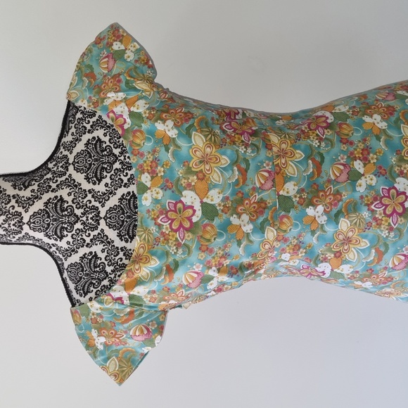 Handmade colourful vintage style dress, midi length, size approx 8-10 - Picture 2 of 4